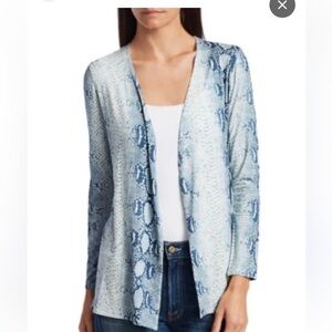 Majestic Filatures Soft Touch Python Print Open Cardigan – Blue Jean